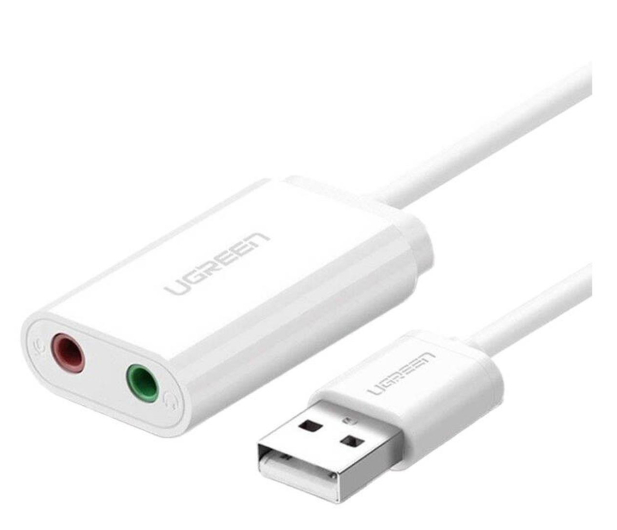 UGREEN US205 Zewnętrzna karta dźwiękowa USB 15cm biała 6957303831432 - 1257640 - zdjęcie